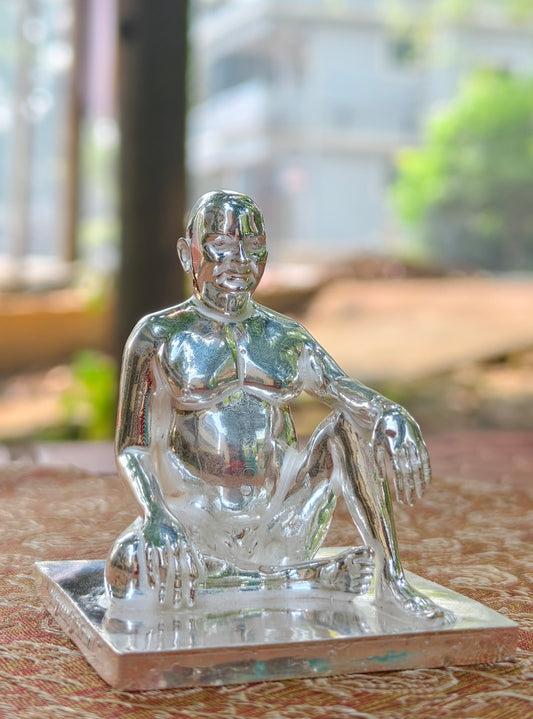 Bhagwan Nityanand Pure Silver Statue Samadhi pose