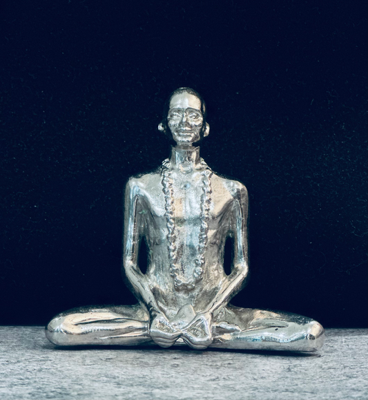 Young Bhagwan Nityanand Pure Silver Statue – A Divine Masterpiece image 0