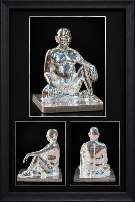 Bhagwan Nityanand Pure Silver Statue Samadhi pose
