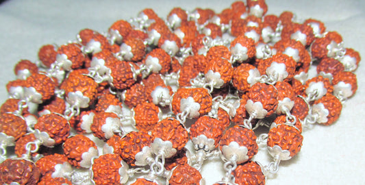 Rudraksha Mala In Silver (With Caps) image 0